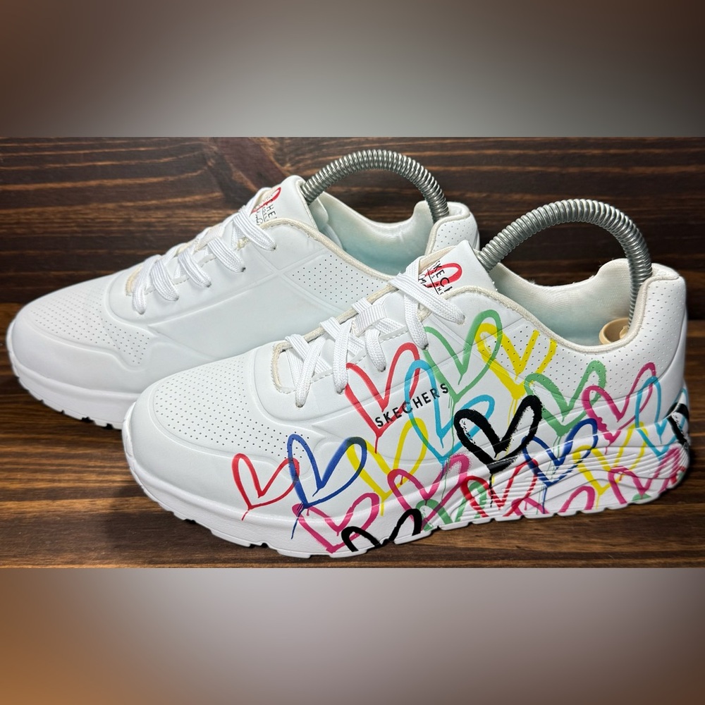Skechers JGoldCrown Uno Lite Big Kids Size 5 Multicolor Spread The Love Athletic